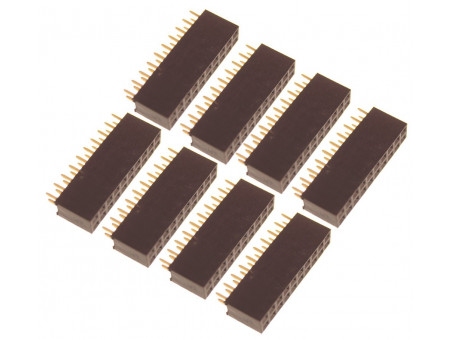 Listwa kołkowa 2x10 żeńska 2,54mm czarna 8 szt.