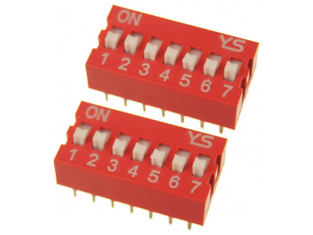 DS-07 DIP SWITCH 7 pozycyjny czerwony 2 szt.