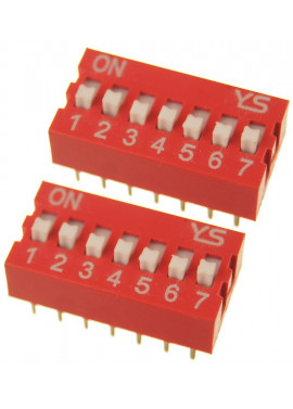 DS-07 DIP SWITCH 7 pozycyjny czerwony 2 szt.