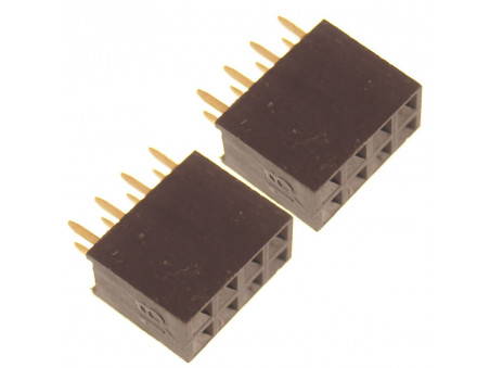 Listwa kołkowa 2x4 żeńska 2,54mm czarna 2 szt.