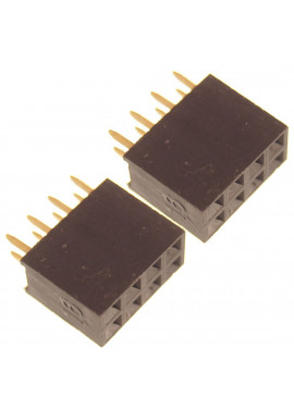 Listwa kołkowa 2x4 żeńska 2,54mm czarna 2 szt.