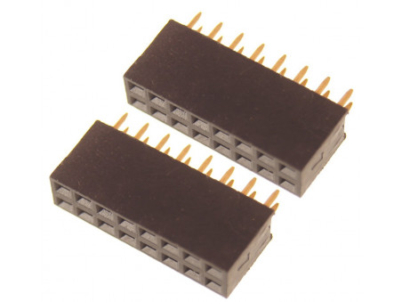 Listwa kołkowa 2x8 żeńska 2,54mm czarna 2 szt.