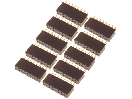 Listwa kołkowa 2x8 żeńska 2,54mm czarna 10 szt.