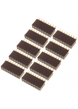 Listwa kołkowa 2x8 żeńska 2,54mm czarna 10 szt.