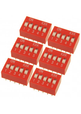 copy of DS-05 DIP SWITCH 5 pozycyjny czerwony 2 szt.