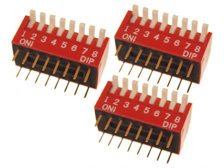 Przełącznik kątowy 8 pozycyjny DIP 2.54mm 3 szt.
