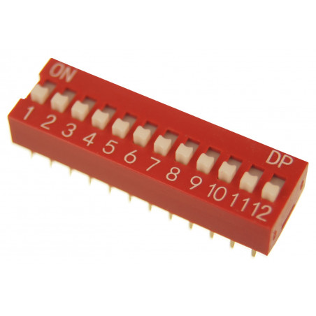 DS-12 DIP SWITCH 12 pozycyjny czerwony 1 szt.