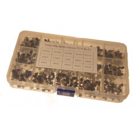 Zestaw 15 rodzajów po 40 szt. tranzystorów TO-92