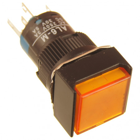 Przycisk kwadratowy AL6-M Żółty podświetlany