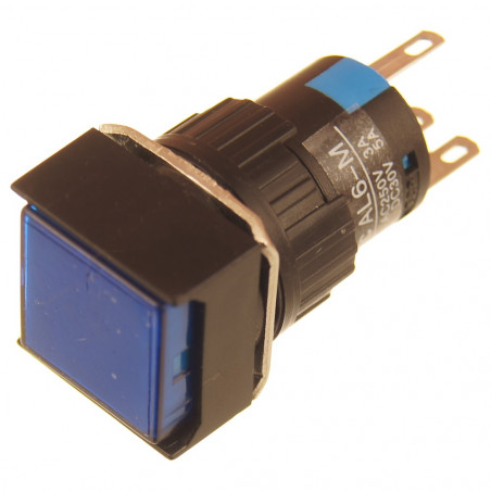 Przycisk kwadratowy AL6-M niebieski podświetlany