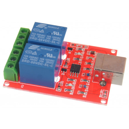 Moduł przekaźnika sterowany przez port USB 2 kanały