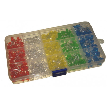 Zestaw diod LED 5mm 5 kolorów po 100 szt.