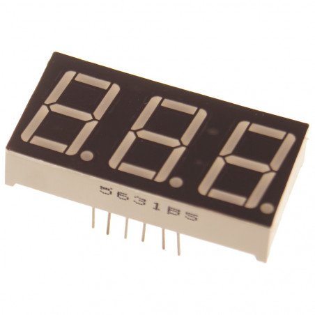 Wyświetlacz LED 0,56'' 3 cyfry 7 segm anoda czerwony