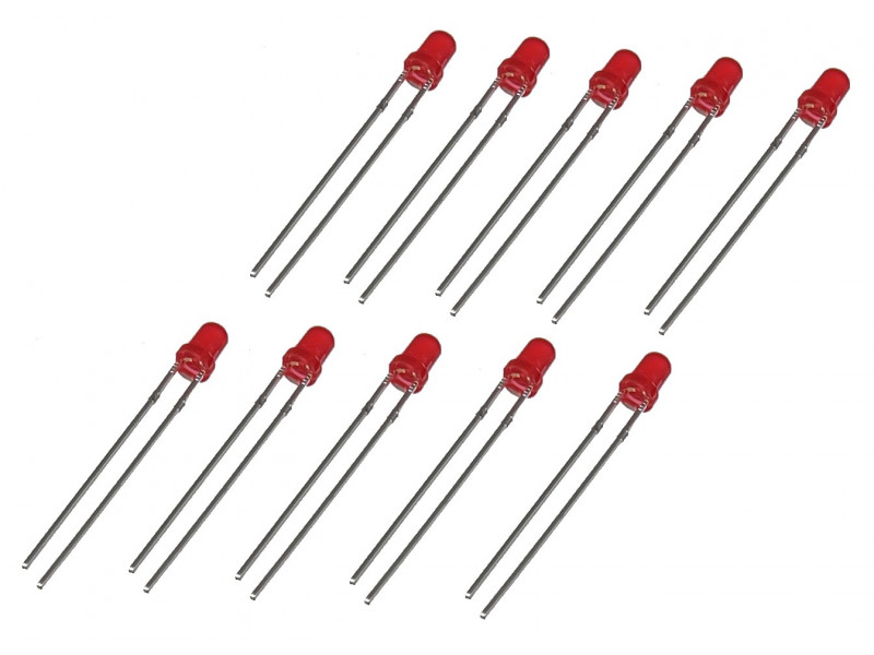 Dioda LED 3mm czerwona - 10 szt.